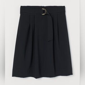 H&M Black Mini Skirt with Gold Buckle